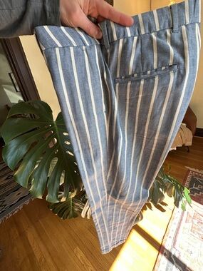 Scotch and Soda Blue and White Striped Pants 30x32